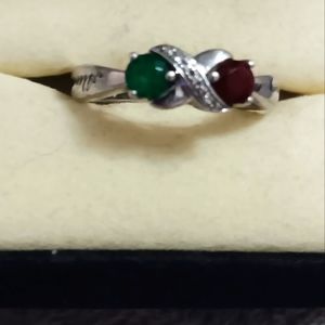 Romantic love diamond ring with forever and always written on each side band